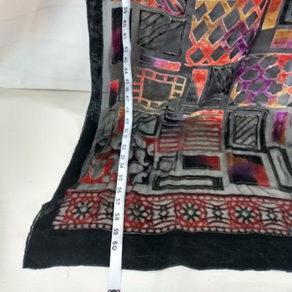 Beautiful design velvet look long scarf. - Picture 6 of 6